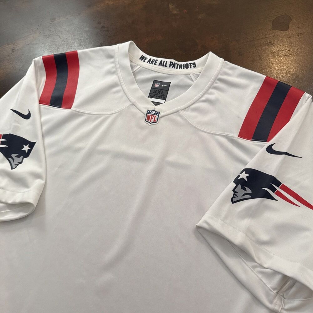 Nike New England Patriots On Field NFL Team White Blank Jersey men's 3XL Sports